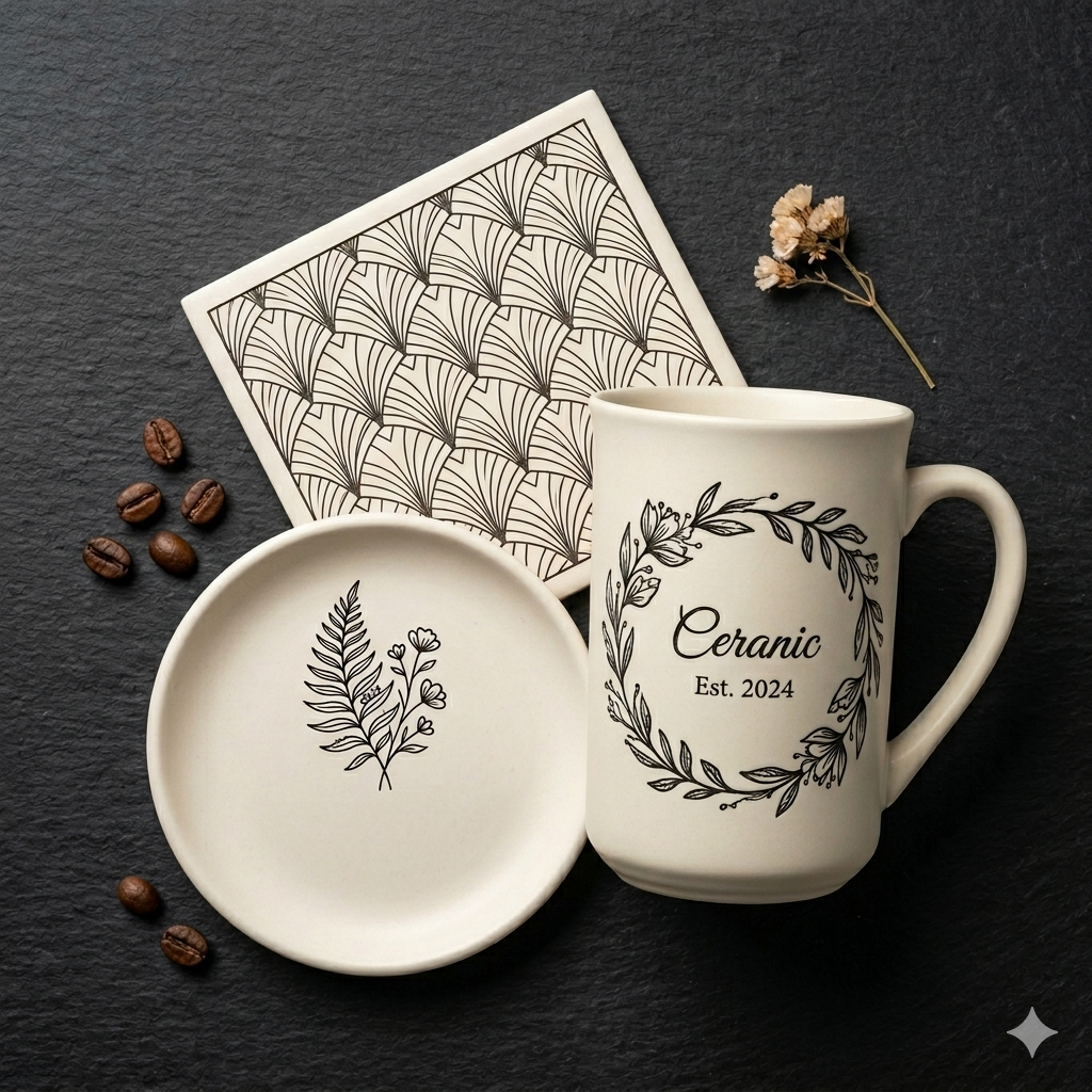 Ceramic engraving example
